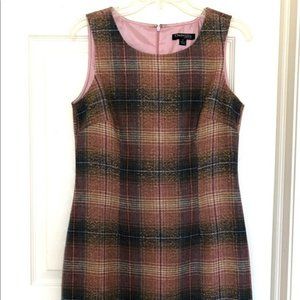 Chadwicks Brand Sheath Dress - Size 4 Brown Plaid Lined